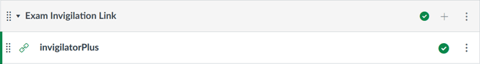 The external tool with a link to invigilatorPlus published in Canvas